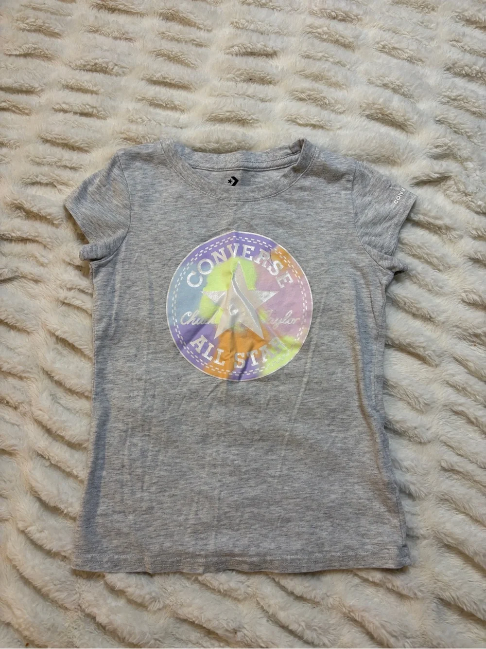 Converse Girls' Gray Tee with All Star Logo